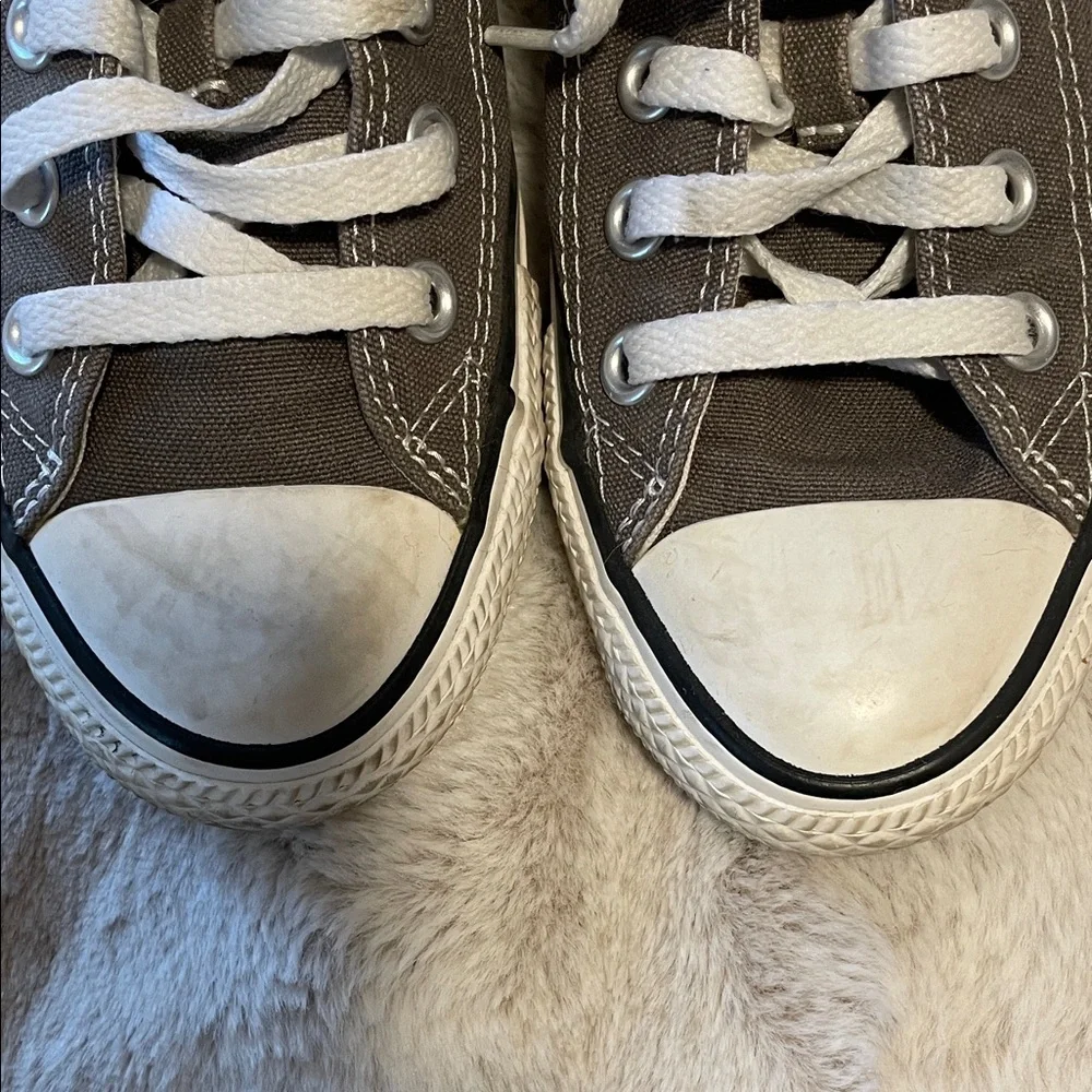 Converse Women’s Charcoal Canvas Sneakers - Picture 3 of 4